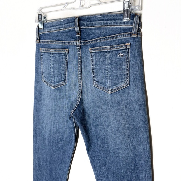 SOLD-Rag & Bone High Rise Vintage Wash Distressed Full Length Ankle Skinny Jeans - Picture 6 of 12
